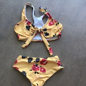 ADORABLE yellow floral bathing suit
